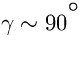 $\gamma\sim 90^{\hbox{\rlap{\hbox{}}\raise 5.truept \hbox{{\small $\circ$}}}}$