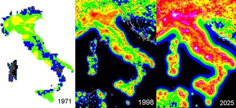 crescita dell'inquinamento luminoso