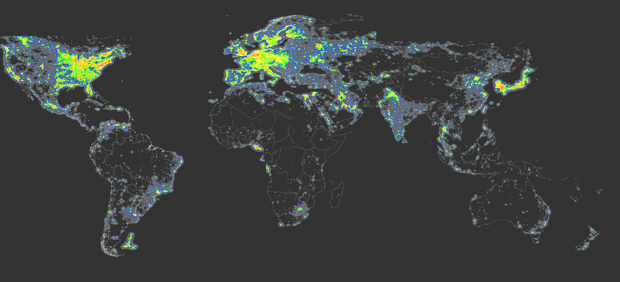 Imagen del mundo con iluminación artificial